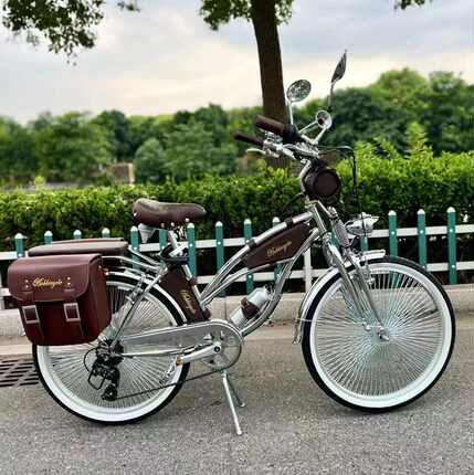 26寸电镀银复古自行车男女休闲自行车
