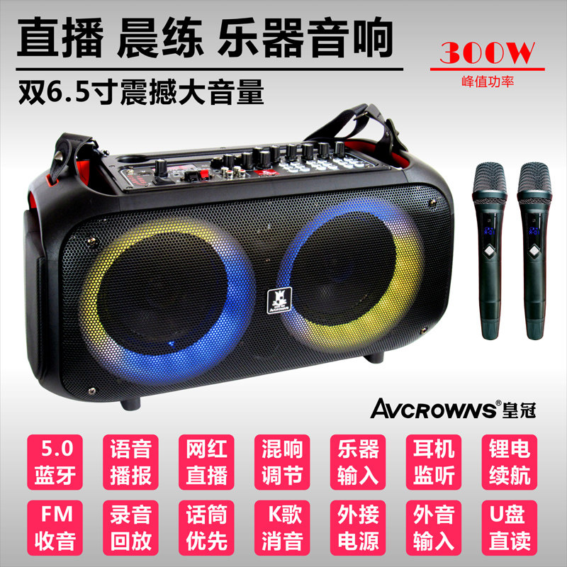 皇冠蓝牙K歌直播广场舞户外音箱
