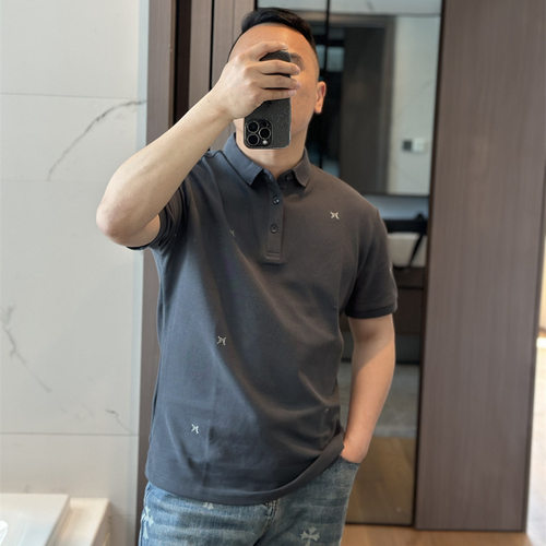 休闲T恤男POLO衫满身字母
