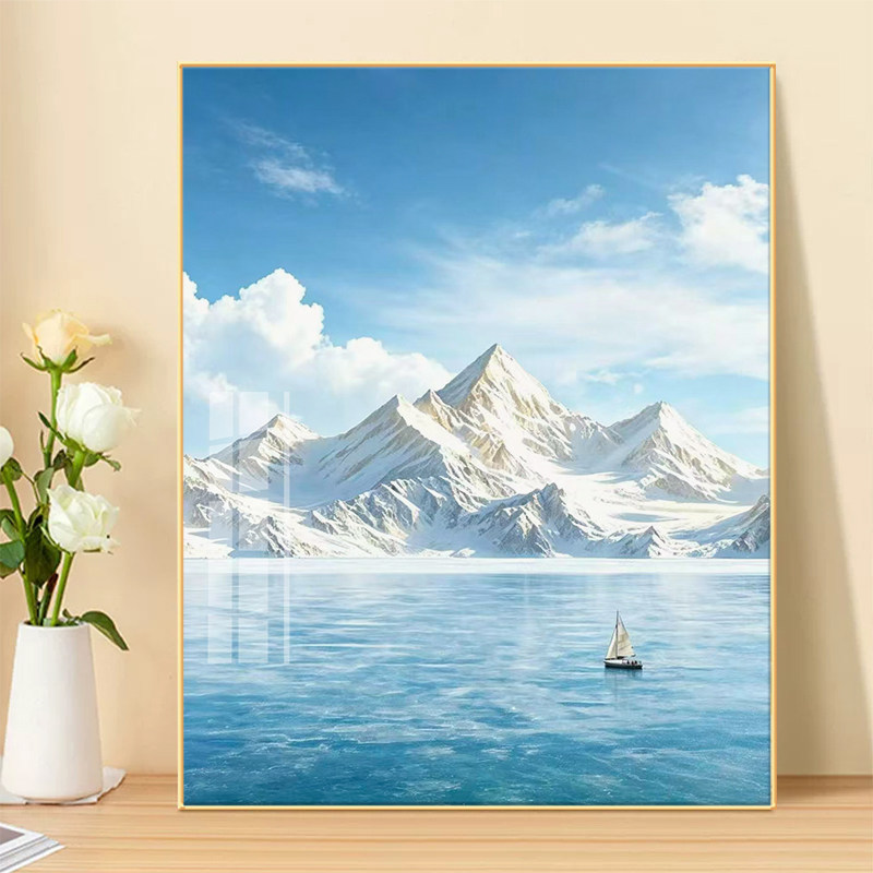 雪山海景新款十字绣套件风景画客厅卧室ZSH 手工DIY十字绣自己绣