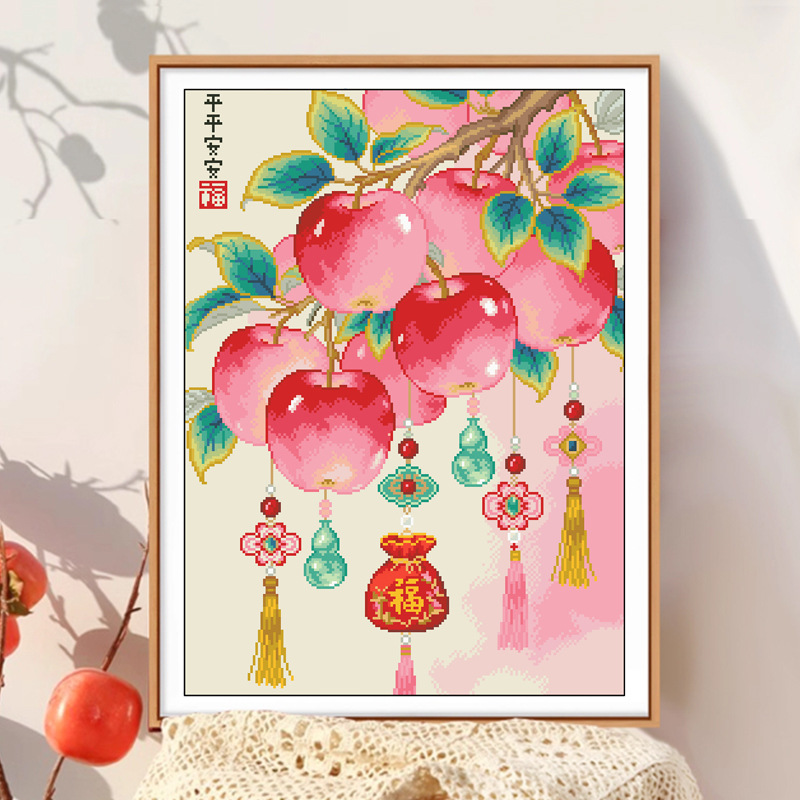 正品精准印花十字绣2025新款线绣客厅刺绣平平安安手工刺绣画自绣