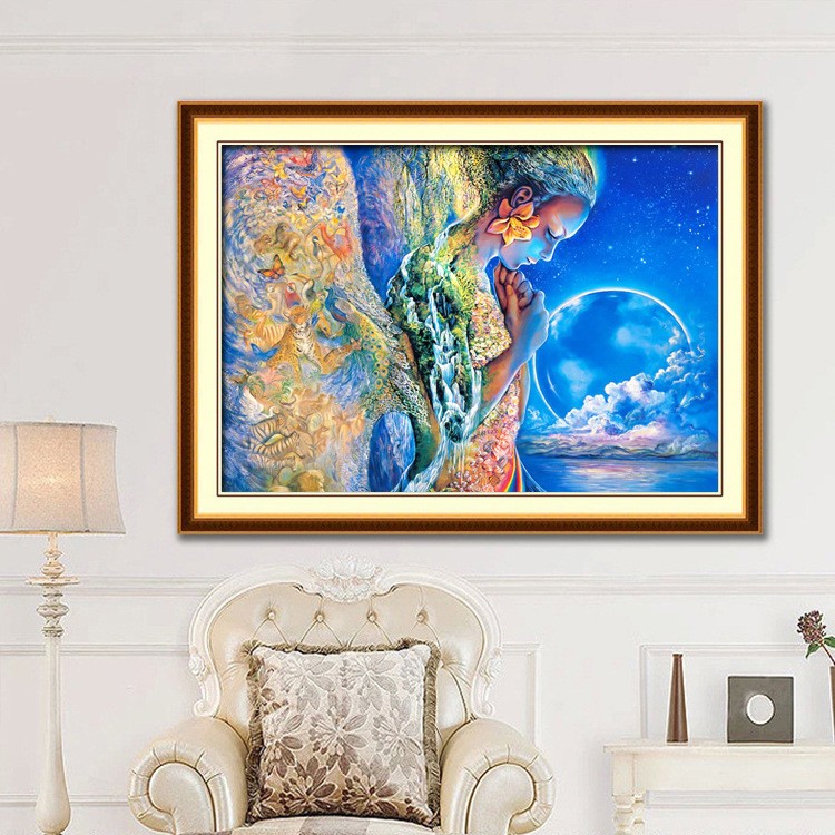 钻石画新款宇宙女神十字绣满钻手工粘贴现代油画客厅简单装饰画
