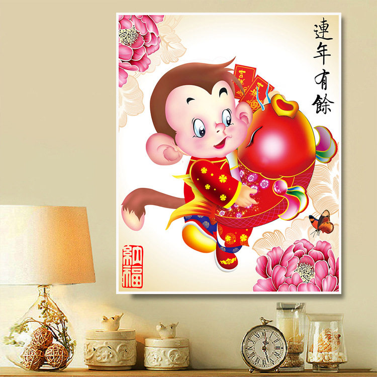 2020猴年吉祥金鱼猴子生肖属像十字绣玄关满钻石画黏贴点钻石绣在类目 居家布艺, 十字绣及工具配件, 十字绣套件中 - 来自Buy2taobao.com提供专业的淘宝代购服务