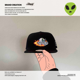 XIUNIX原创设计刺绣棒球帽男女同款限量新款外星人UFO坠毁地球