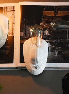 床头卧室美式复古柱子日式单头陶瓷手工简约现代氛围壁灯装饰壁灯