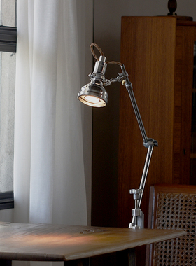 中古仓工业风夹子台灯床头书桌阅读复古桌面工作创意伸缩中古设计