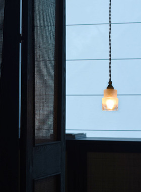 中古仓mooore床头吊灯卧室餐厅复古日式单头玻璃简约吧台侘寂过道