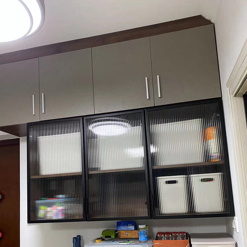 铝框玻璃柜门定制长虹铝合金橱柜
