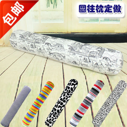 全棉帆布亚麻沙发靠垫靠枕靠背圆柱枕套靠垫糖果抱枕套/定做/无芯