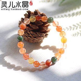 6A天然福禄寿手链 黄发晶红发晶手串 糖果色彩发晶单圈水晶饰品SL