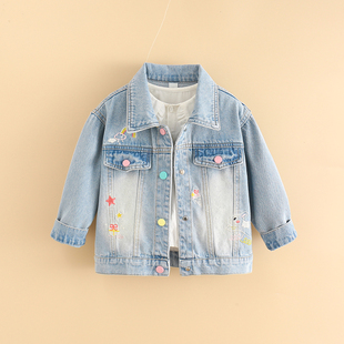 2026春装新款女童时尚牛仔衣儿童上衣中小童超好看春秋季绣花外套