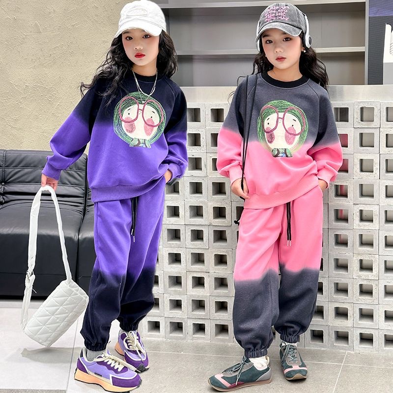 女童卫衣套装春秋款2025新款洋气8时髦儿童春装9大童休闲运动13岁