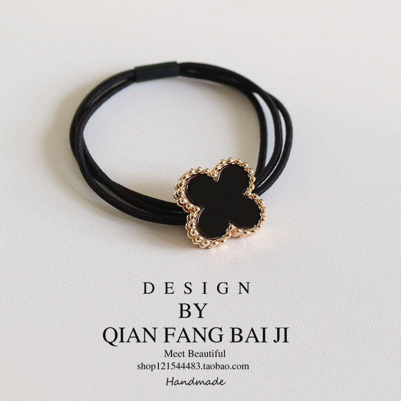象征幸运的四叶草~发圈发饰 发绳皮筋韩国头绳头花气质简约风百搭