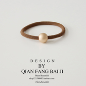 金属质感金色圆珠发圈 简约气质弹力加粗橡皮筋发绳女韩国头绳饰