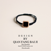 不大不小 极简几何精致金边冷淡发圈发饰头饰发绳韩国头绳 方形