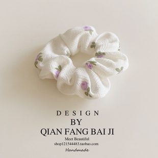 柔软纯棉大肠发圈bm碎花布艺发绳ins简约猪肥肠女网红头绳韩国