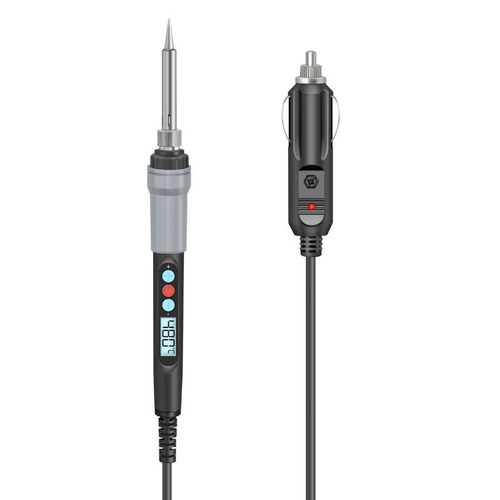 DC12V 24V数显电池烙铁车载 鳄鱼夹航模xt60香蕉头户外低压电烙铁