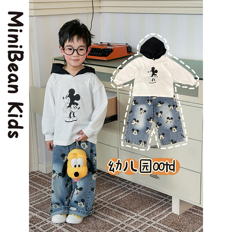 豆仔春款韩版儿童连帽长袖T恤男女童卡通印花上衣宝宝纯棉打底衫,童装/婴儿装/亲子装,T恤,淘宝优惠券,粉丝福利购,淘宝优惠卷