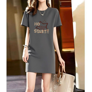 2026春夏女士t恤连衣裙遮臀短袖宽松显瘦裙子遮肚下半身失踪上衣