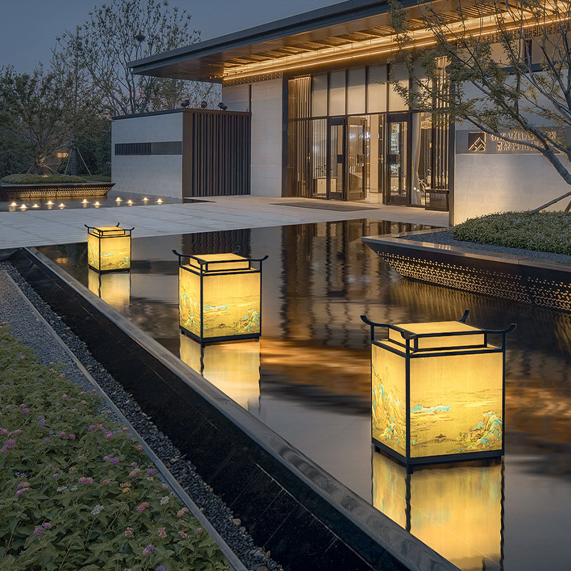 太阳能中式地灯户外造型灯接电防水民宿会所别墅庭院花园景观灯