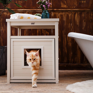 包邮出口美国ecoflex加高猫厕柜全封闭猫便盆猫家具猫窝猫屋宠物