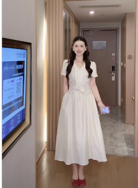 【潘星星穿搭店】法式气质套装裙女夏季新款短袖上衣半身裙260521