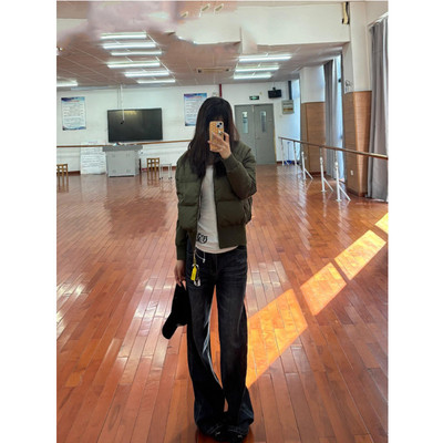 高个子加长美式高街直筒牛仔裤女