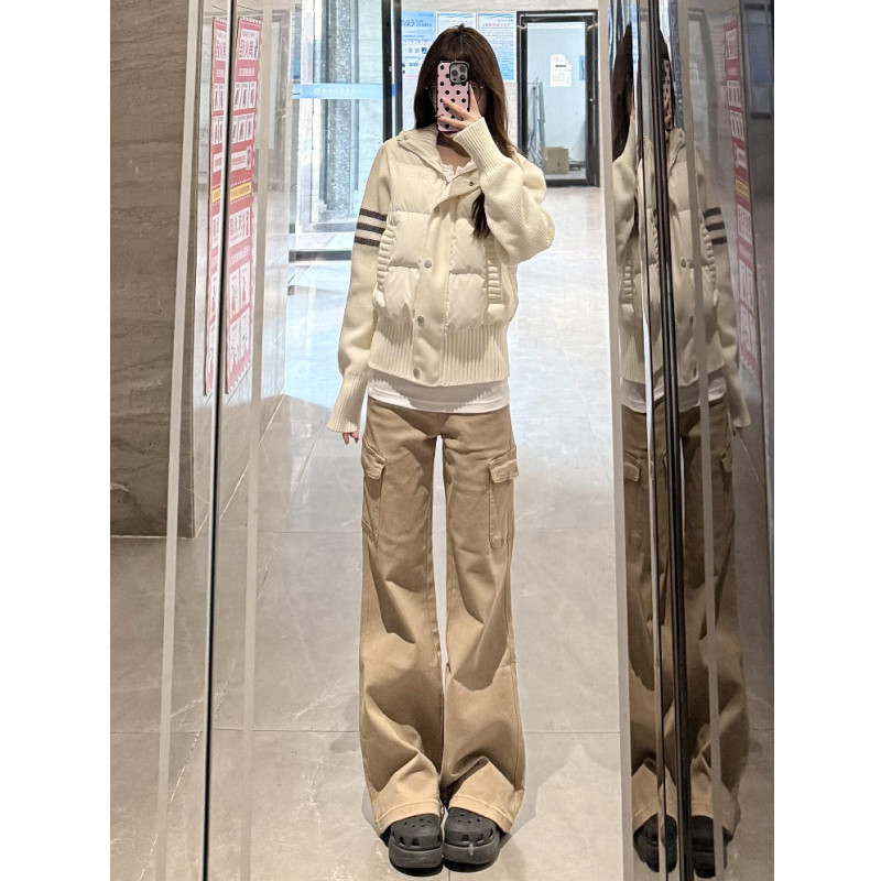 高个子加长版美式阔腿牛仔裤女图片