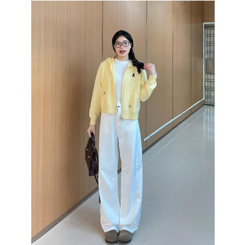 高个子加长版加绒加厚高腰牛仔裤女秋冬美式设计感宽松阔腿弯刀裤