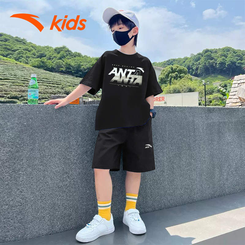安踏短袖短裤套装大童夏装