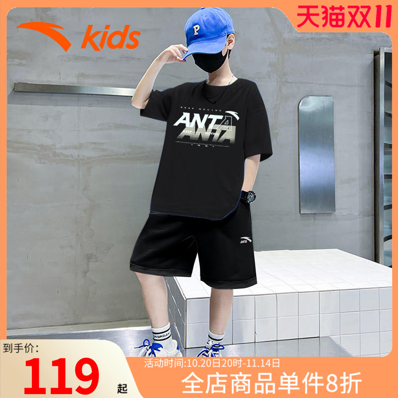 安踏短袖短裤套装运动夏装