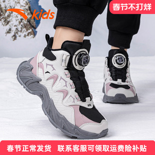 安踏童鞋女童棉鞋冬季新款加绒鞋二棉鞋儿童运动鞋中大童保暖女鞋