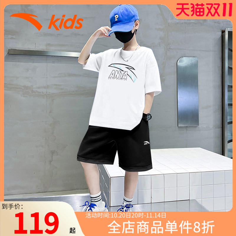 安踏短袖短裤套装运动夏装