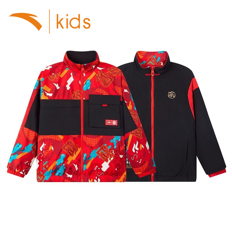安踏两面穿外套新年龙服加绒
