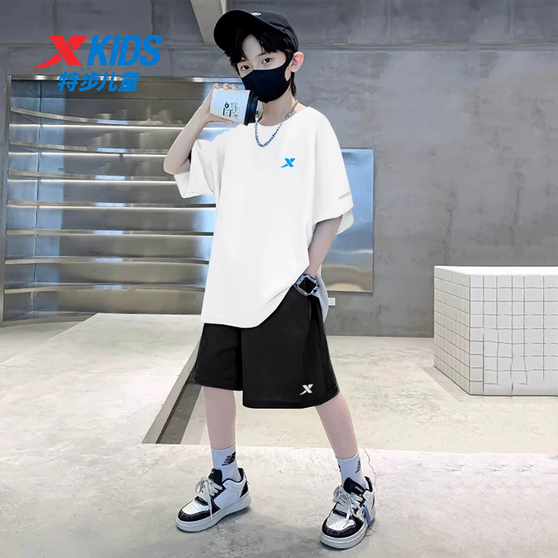 特步男童运动套装短袖T恤短裤