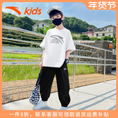 儿童休闲t恤男孩运动服夏装 安踏童装 2025秋季 新款 男大童短袖 套装