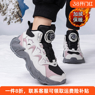 安踏童鞋女童冬季新款棉鞋加绒鞋二棉鞋儿童运动鞋中大童休闲女鞋