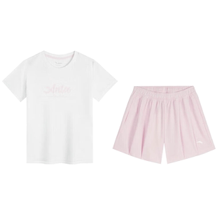 安踏童装女童运动套装2026年秋季新儿童款短袖T恤短裤中大童夏装