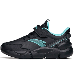 安踏童鞋儿童革面跑步鞋春季男童透气运动鞋中大童男孩魔术贴鞋子