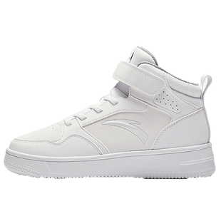 安踏童鞋男童高帮板鞋2025秋冬新款儿童小白鞋大童男孩运动休闲鞋