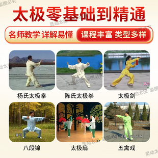 太极拳教程视频U盘分解八段锦陈式杨氏24式刀剑健身高清分解教学