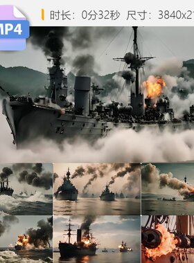 高清甲午战争海战北洋水师镇远号邓世昌定远舰刘公岛海战视频素材