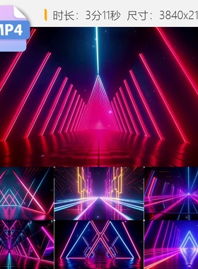 高清NewFace动感背景PSY朴载相舞台万花筒霓虹嘻哈慢节奏视频素材