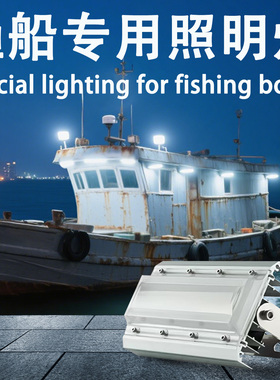 低压24v船用照明灯50w抗干扰投光灯100w渔船防水甲板灯220v200w灯
