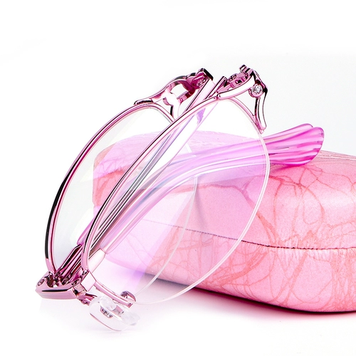 Удобное старое цветочное зеркало женское ультра -светлое складывание старых цветов очки против разжигания цветочного зеркала и элегантный астигматизм отдаленный вид старое световое зеркало