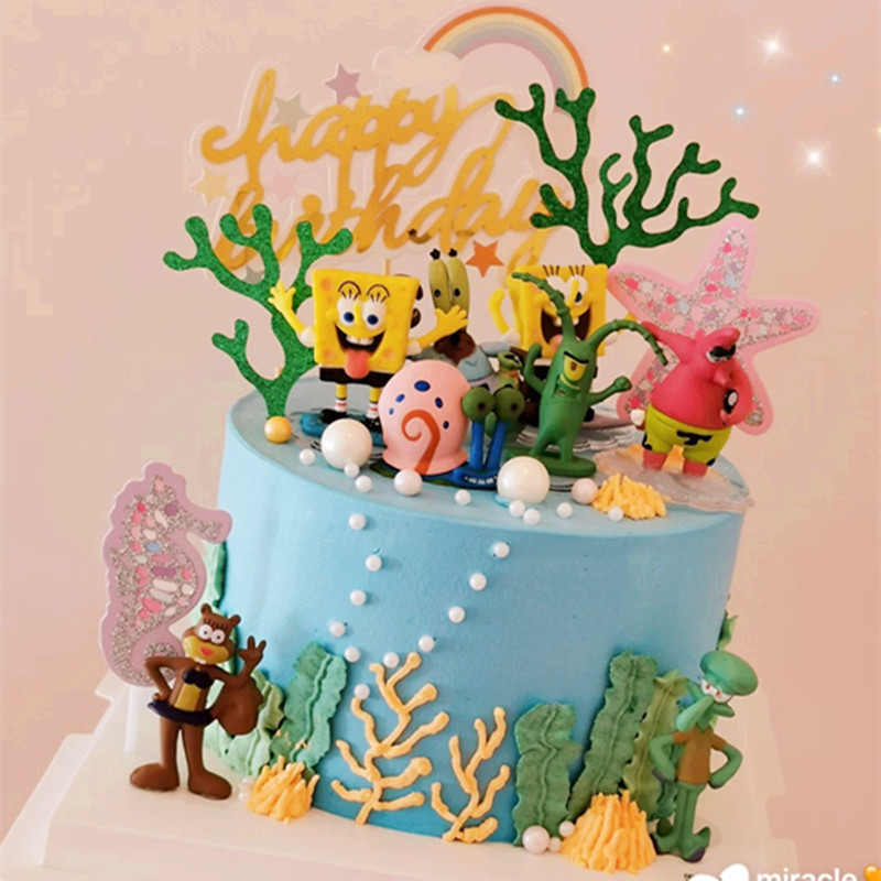 8款海绵宝宝生日蛋糕摆件儿童