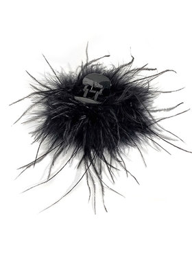 【粉红九周年专享】高级感羽毛抓夹发饰黑色后脑勺盘发夹FS52205