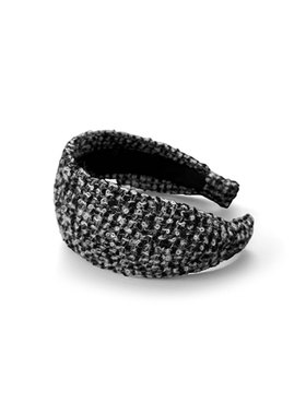 【粉红九周年专享】复古宽边黑白格纹小香风气质发箍FS52277