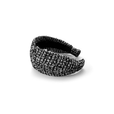 【粉红九周年专享】复古宽边黑白格纹小香风气质发箍FS52277