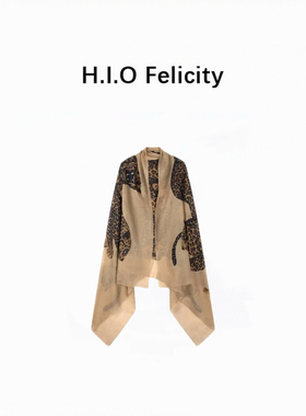「艾薇严选」H.I.O Felicity金钱豹纹羊毛披肩围巾WJ62145